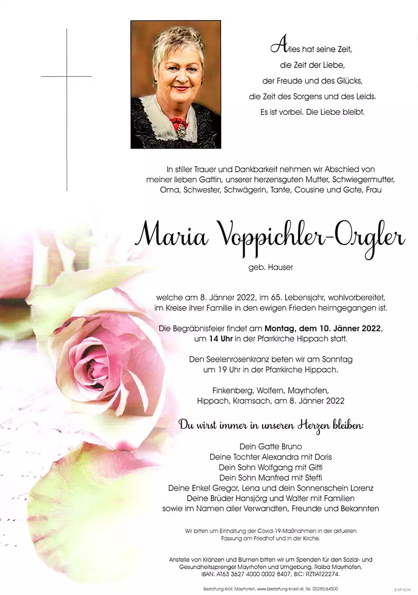 Parte von Maria Voppichler-Orgler