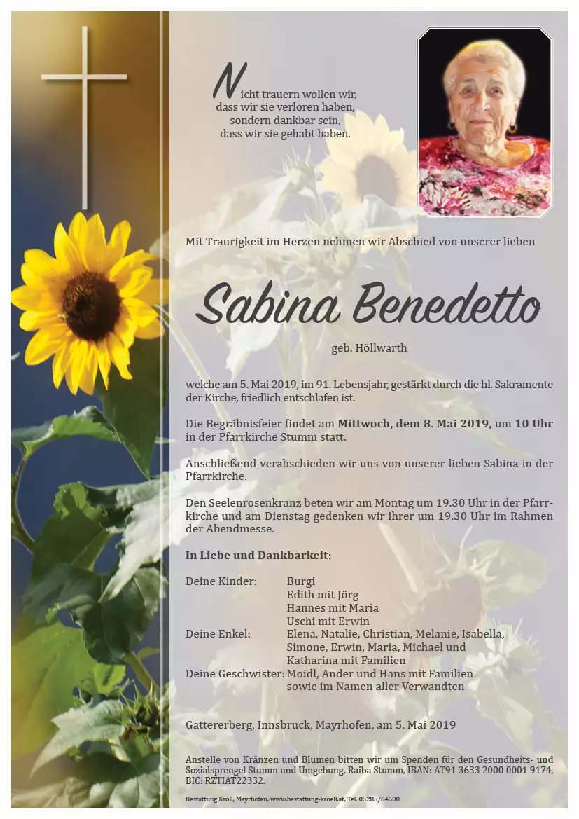 Parte von Sabina Benedetto