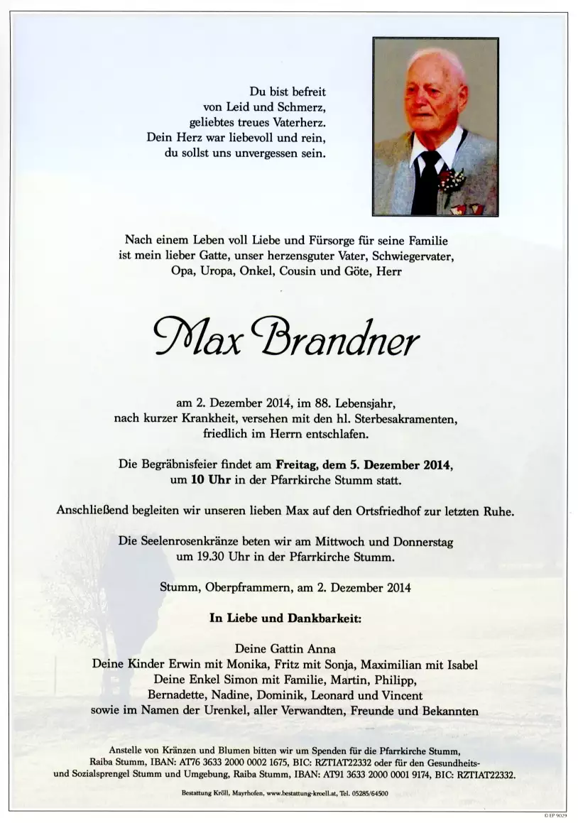 Parte von Max Brandner