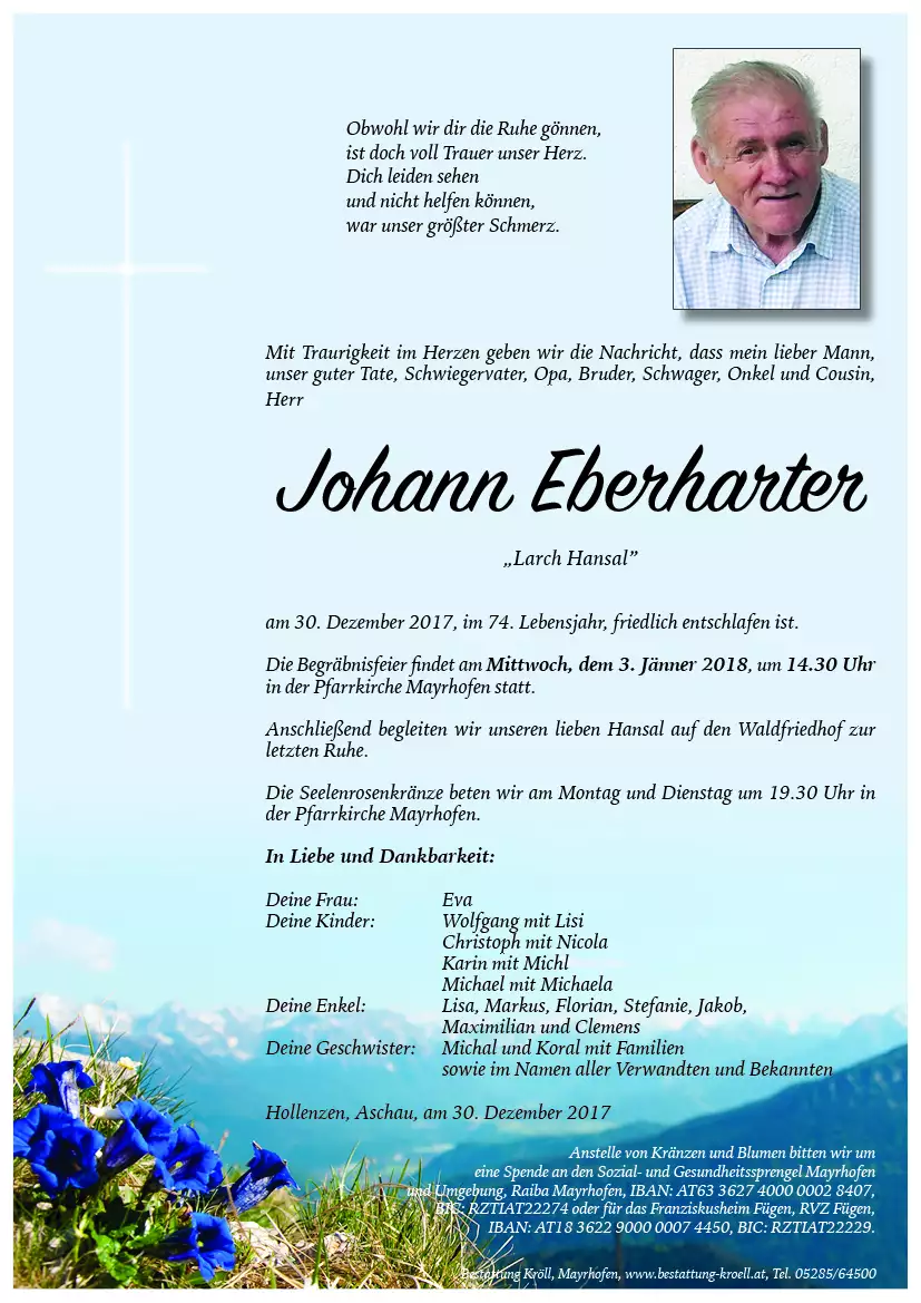 Parte von Johann Eberharter