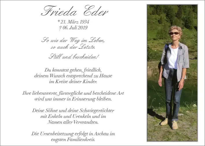 Parte von Frieda Eder