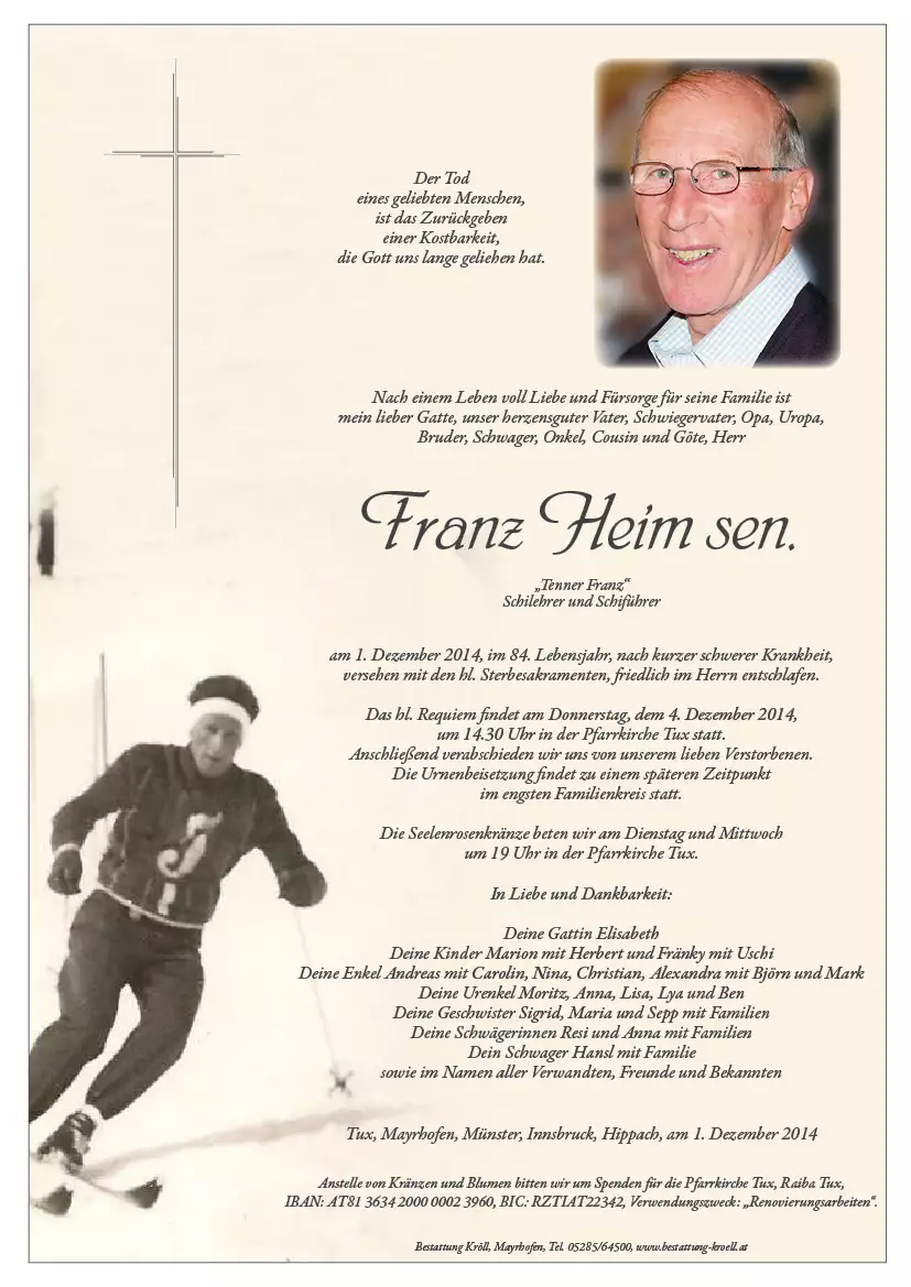 Parte von Franz Heim
