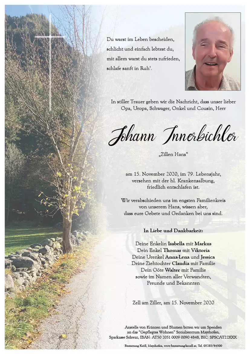 Parte von Johann Innerbichler 