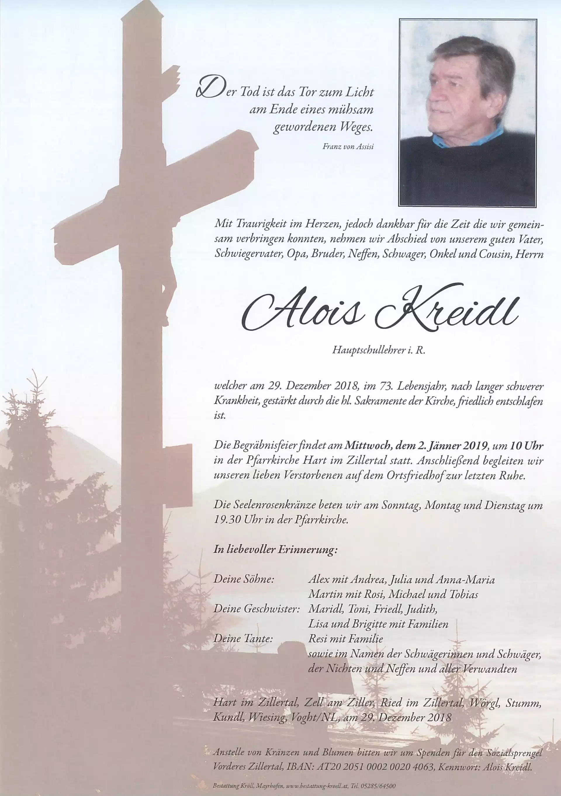 Parte von Alois Kreidl