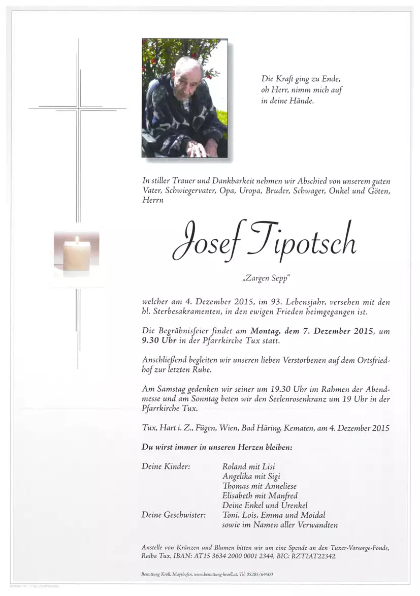 Parte von Josef Tipotsch