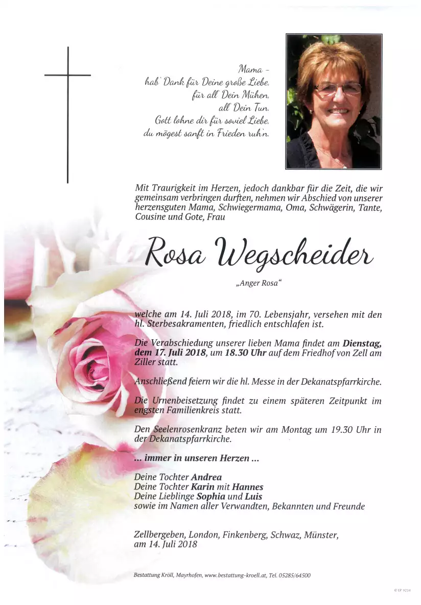 Parte von Rosa Wegscheider