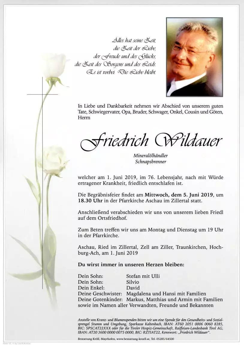 Parte von Friedrich Wildauer